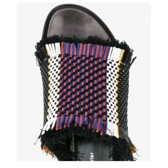 Proenza Schouler Woven Raffia Fringe Slides Size 38 US 7.5 Women's Sandals $595 - Picture 13 of 13